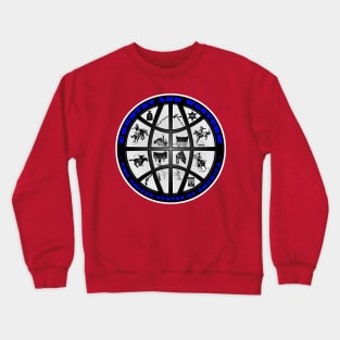 Country and Western Era Art - Blue, Black and White Crewneck Sweatshirt